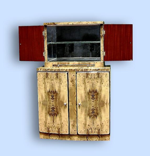 High Bar Art Deco style in exotic olive wood