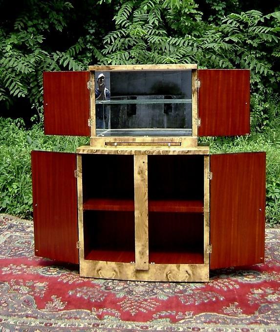 High Bar Art Deco style in exotic olive wood