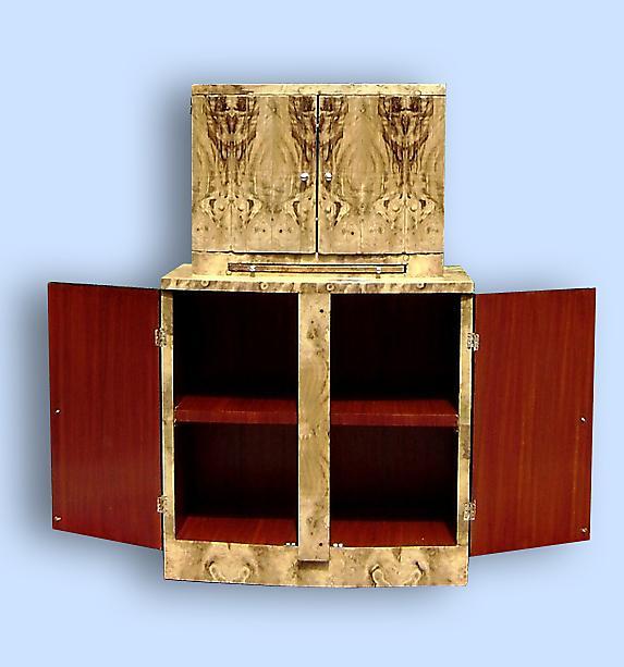 High Bar Art Deco style in exotic olive wood