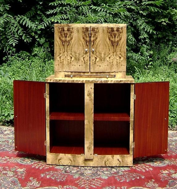 High Bar Art Deco style in exotic olive wood