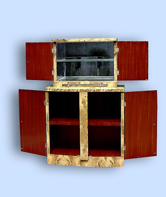 High Bar Art Deco style in exotic olive wood