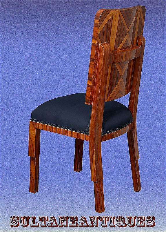 Set 8 Art Deco Chairs in shaped Rosewood