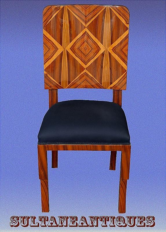 Set 8 Art Deco Chairs in shaped Rosewood