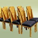 Set of 8 Art Deco style two toned Chairs