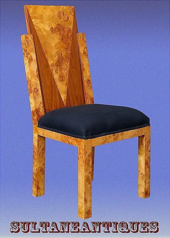 Set of 8 Art Deco style two toned Chairs