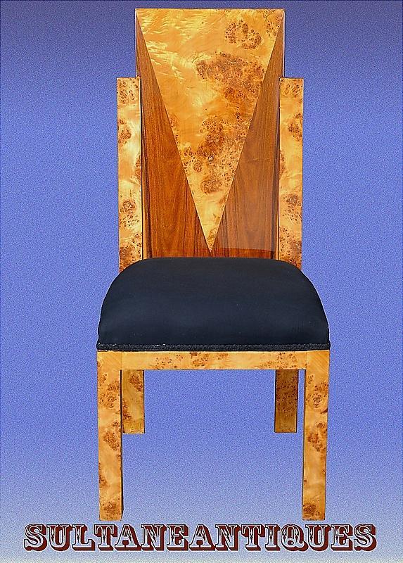 Set of 8 Art Deco style two toned Chairs