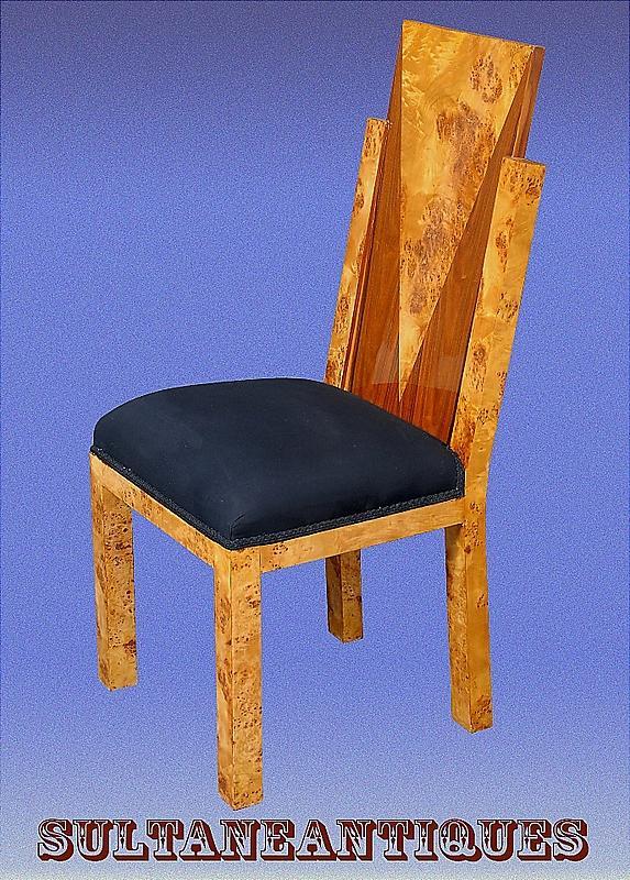 Set of 8 Art Deco style two toned Chairs