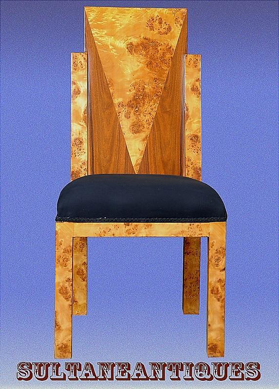 Set of 8 Art Deco style two toned Chairs