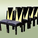 Set of 8 Art Deco style two toned Chairs