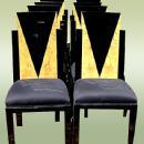 Set of 8 Art Deco style two toned Chairs