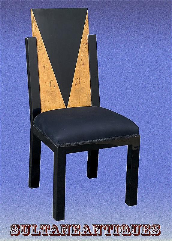 Set of 8 Art Deco style two toned Chairs