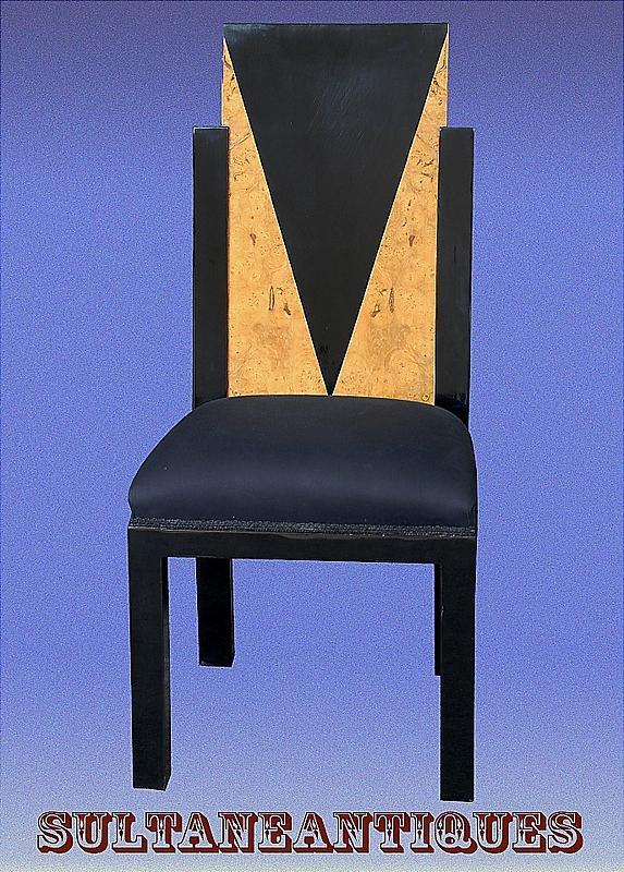 Set of 8 Art Deco style two toned Chairs