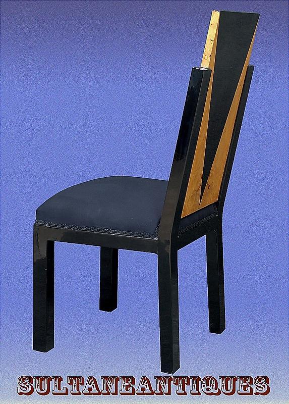 Set of 8 Art Deco style two toned Chairs