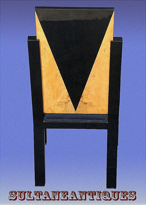 Set of 8 Art Deco style two toned Chairs