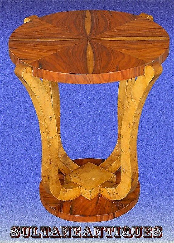 Classic Elm and rosewood Art Deco inspired side table
