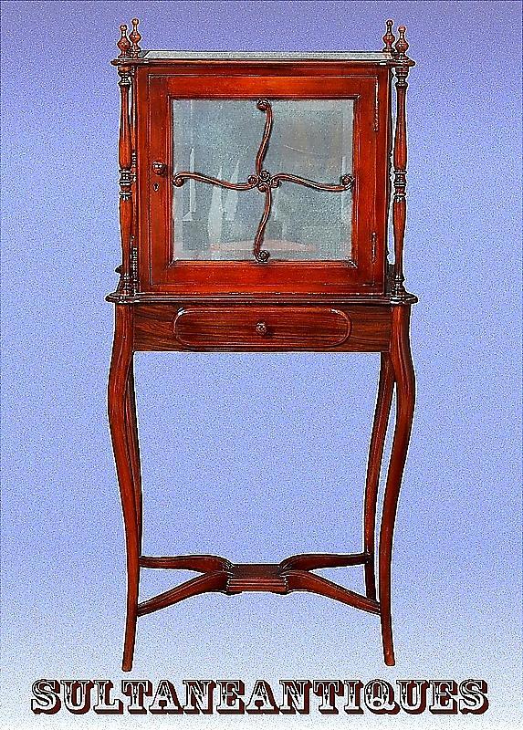 Adorable Tall display cabinet Louis-Philippe style