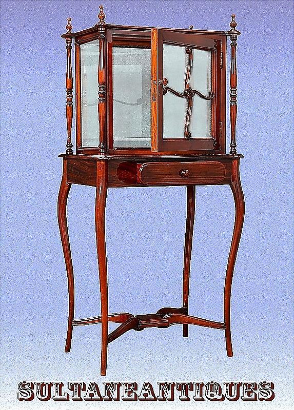 Adorable Tall display cabinet Louis-Philippe style