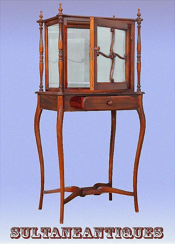 Adorable Tall display cabinet Louis-Philippe style