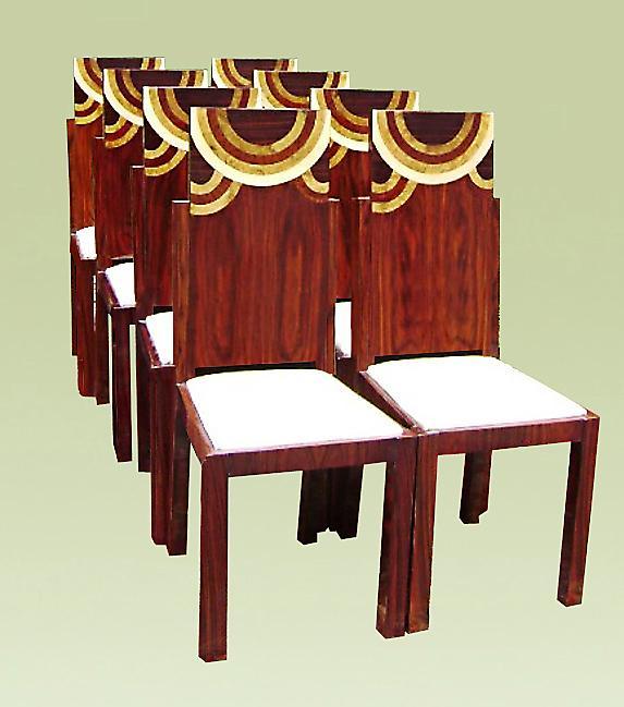 Set of eight superb Art Deco style chairs