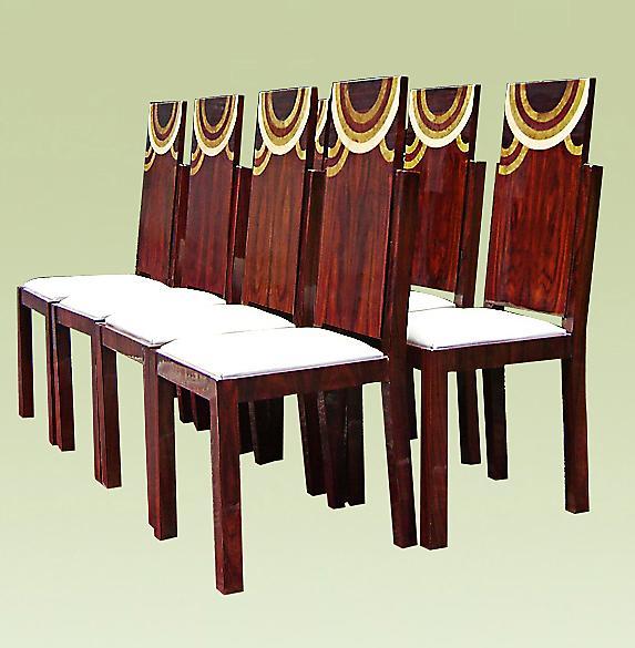 Set of eight superb Art Deco style chairs