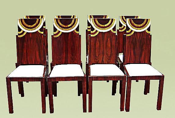 Set of eight superb Art Deco style chairs