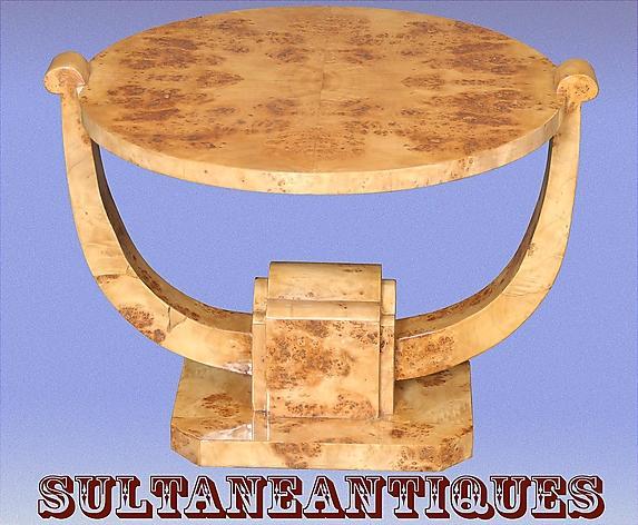 French Art Deco style French Elm coffee table