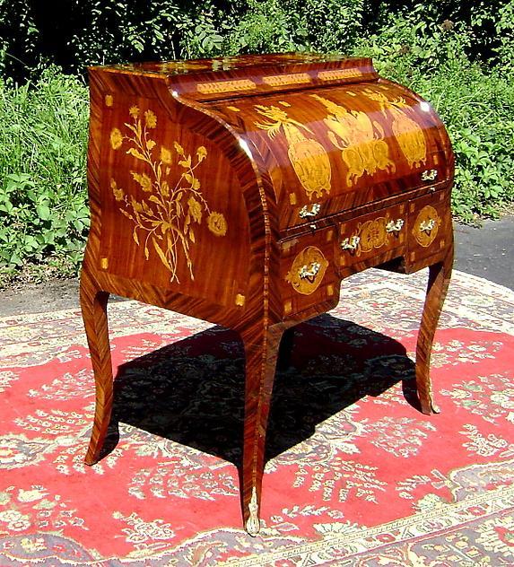 FINE Charles X style Roll top secretaire