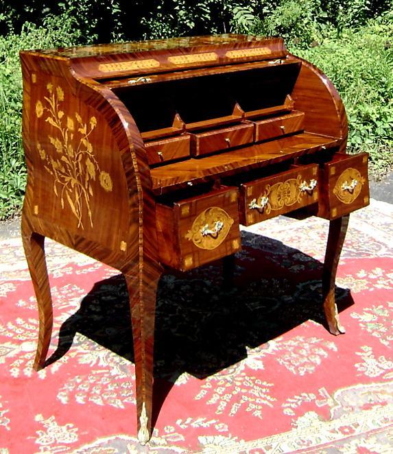 FINE Charles X style Roll top secretaire