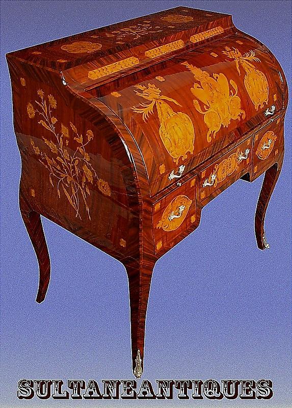 FINE Charles X style Roll top secretaire