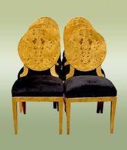 Perfect 8 Biedermeier style French ELM veneered chairs