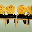 Perfect 8 Biedermeier style French ELM veneered chairs