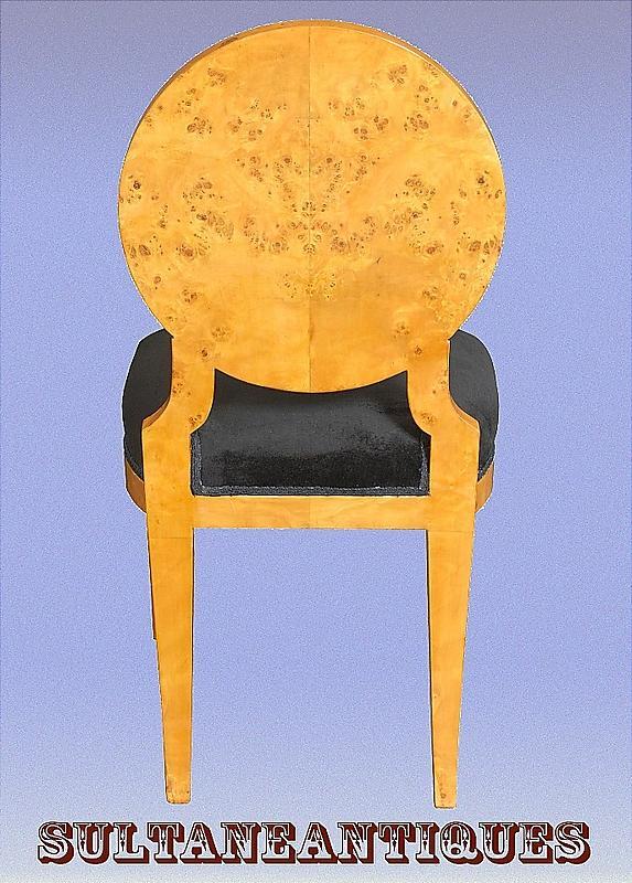 Perfect 8 Biedermeier style French ELM veneered chairs