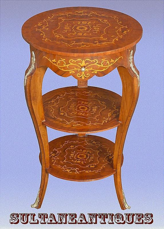 LOUIS XV Full Marquetry Occasional side table