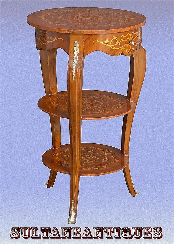 LOUIS XV Full Marquetry Occasional side table