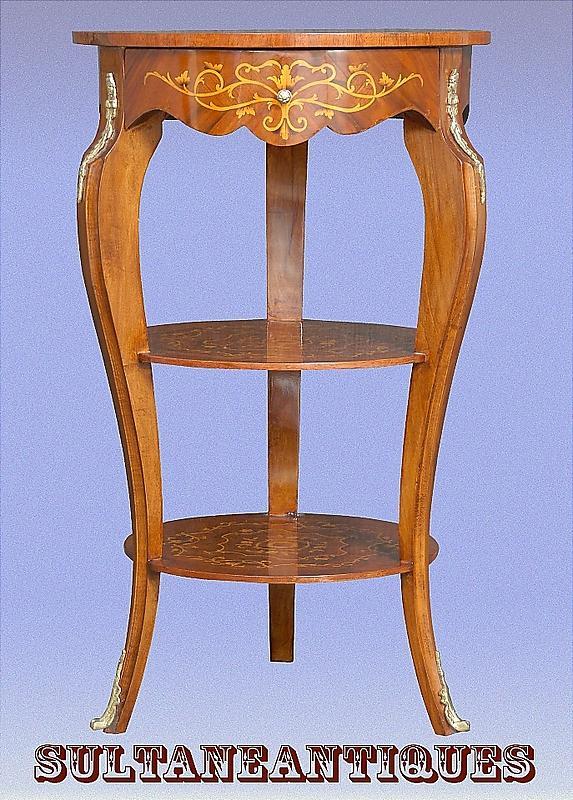 LOUIS XV Full Marquetry Occasional side table