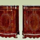 PAIR Elegant French Louis XV style bombe Commodes