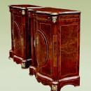 PAIR Elegant French Louis XV style bombe Commodes