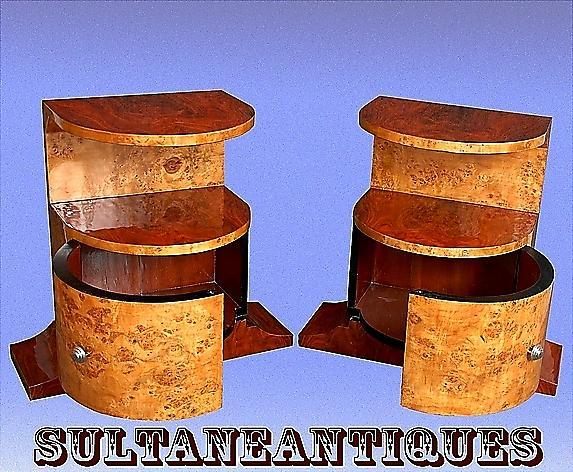 Tall VERY Large ART DECO style Pair commodes