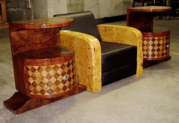 Pair of LARGE Art Deco inspired commodes