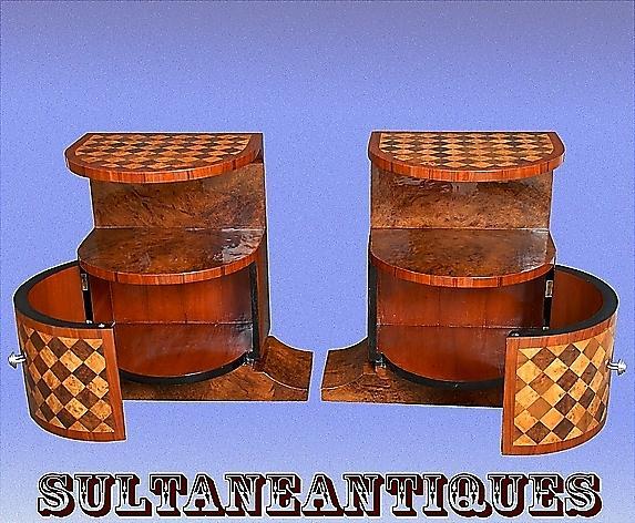 Pair of LARGE Art Deco inspired commodes