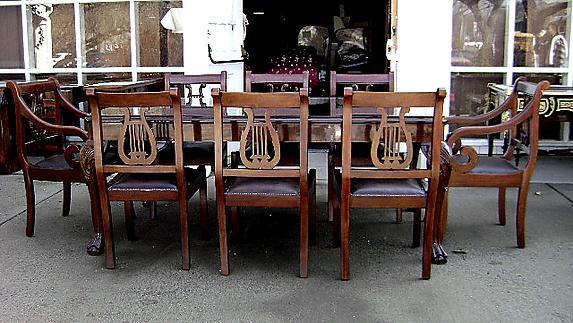 9 PIECES Dining SET chippendale style solid Mahogany