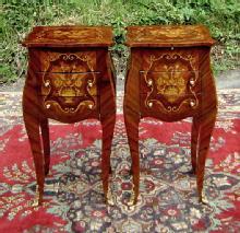 Unusual PAIR Louis XV style elegant side commodes
