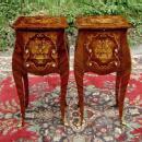 Unusual PAIR Louis XV style elegant side commodes