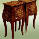 Unusual PAIR Louis XV style elegant side commodes