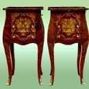 Unusual PAIR Louis XV style elegant side commodes