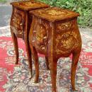 Unusual PAIR Louis XV style elegant side commodes