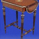 Pair Louis XVI Marquetry ornate sofa table