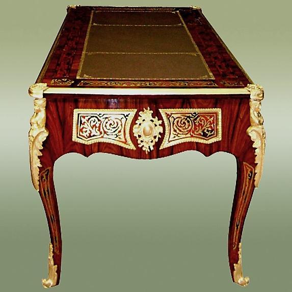ROYAL French Louis XV Boulle Style LARGE Desk