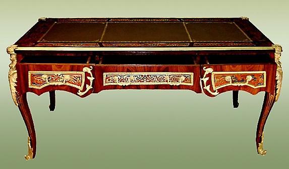 ROYAL French Louis XV Boulle Style LARGE Desk