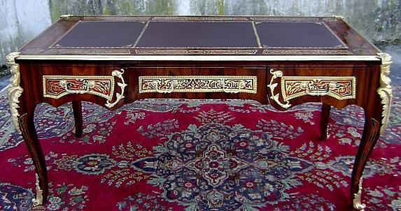 ROYAL French Louis XV Boulle Style LARGE Desk